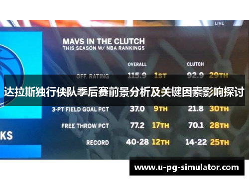 达拉斯独行侠队季后赛前景分析及关键因素影响探讨