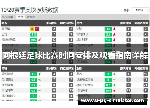 阿根廷足球比赛时间安排及观看指南详解